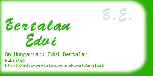 bertalan edvi business card